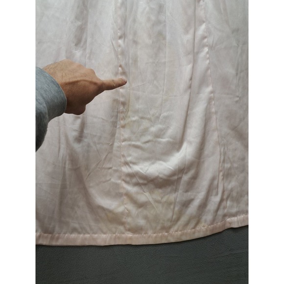 Vtg Christian Dior Womens Nightgown Pink Long Sleeve Satin Lace Nordstrom M - Picture 7 of 8